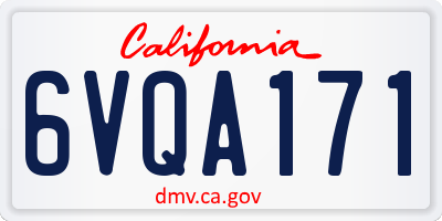 CA license plate 6VQA171