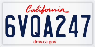 CA license plate 6VQA247