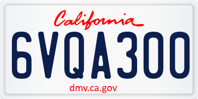 CA license plate 6VQA300