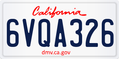 CA license plate 6VQA326
