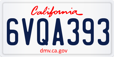 CA license plate 6VQA393