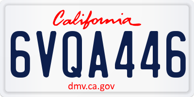 CA license plate 6VQA446