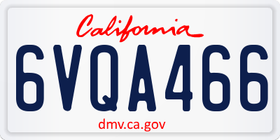 CA license plate 6VQA466