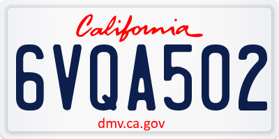 CA license plate 6VQA502