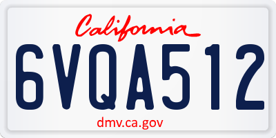 CA license plate 6VQA512