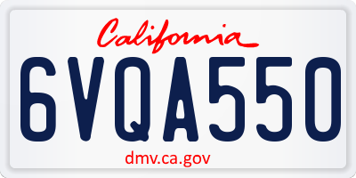 CA license plate 6VQA550