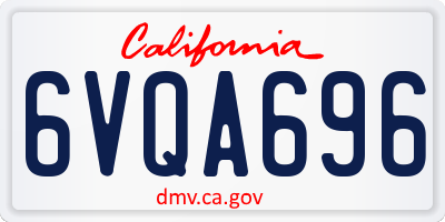 CA license plate 6VQA696