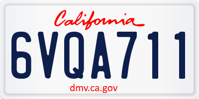 CA license plate 6VQA711