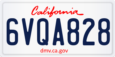 CA license plate 6VQA828