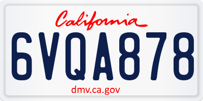 CA license plate 6VQA878