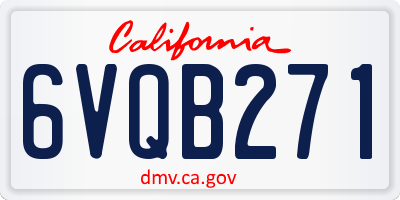 CA license plate 6VQB271