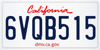 CA license plate 6VQB515