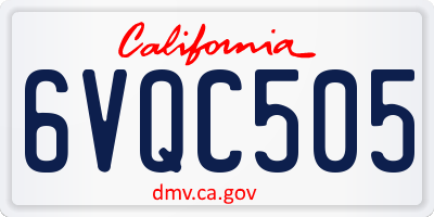 CA license plate 6VQC505