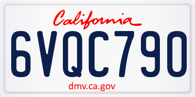CA license plate 6VQC790