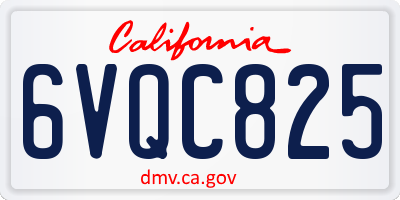 CA license plate 6VQC825