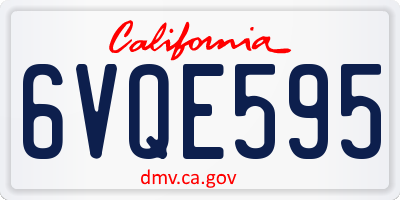CA license plate 6VQE595