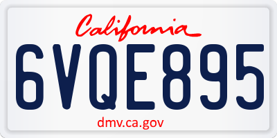 CA license plate 6VQE895