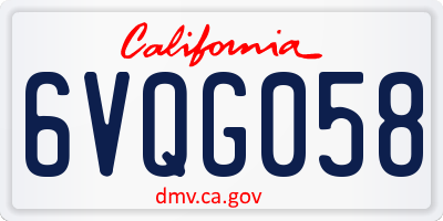 CA license plate 6VQG058