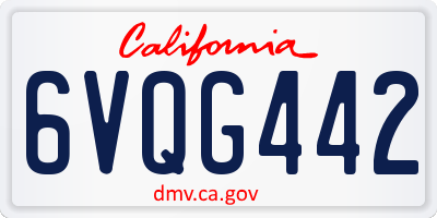 CA license plate 6VQG442
