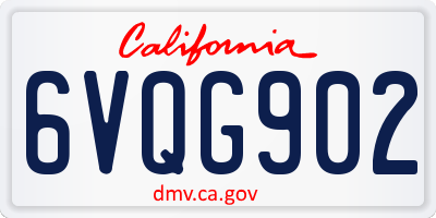 CA license plate 6VQG902