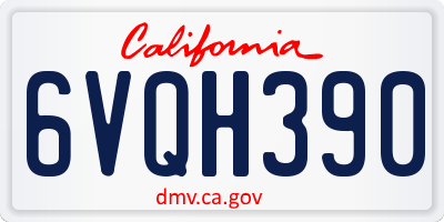 CA license plate 6VQH390