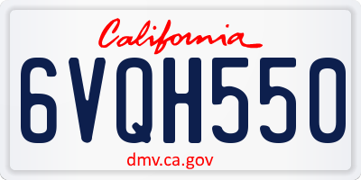 CA license plate 6VQH550