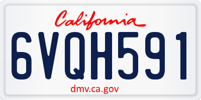 CA license plate 6VQH591