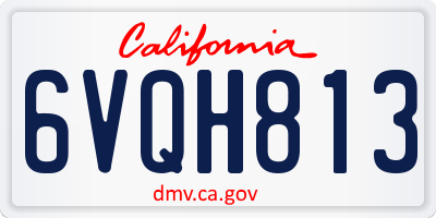 CA license plate 6VQH813