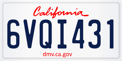 CA license plate 6VQI431