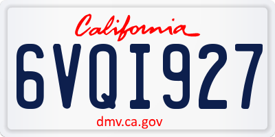 CA license plate 6VQI927