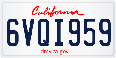 CA license plate 6VQI959