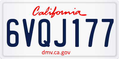CA license plate 6VQJ177