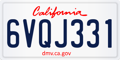 CA license plate 6VQJ331