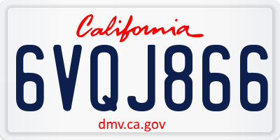 CA license plate 6VQJ866
