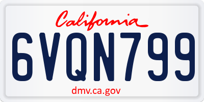 CA license plate 6VQN799