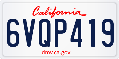 CA license plate 6VQP419