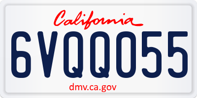 CA license plate 6VQQ055