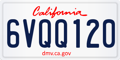CA license plate 6VQQ120