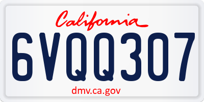 CA license plate 6VQQ307