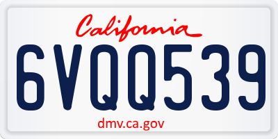 CA license plate 6VQQ539