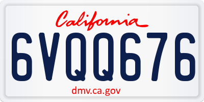 CA license plate 6VQQ676