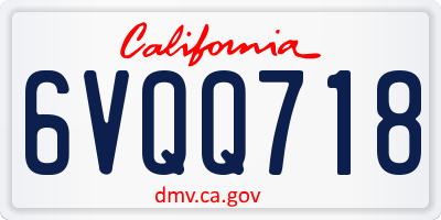 CA license plate 6VQQ718
