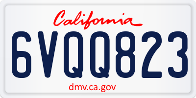 CA license plate 6VQQ823
