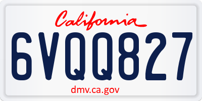 CA license plate 6VQQ827