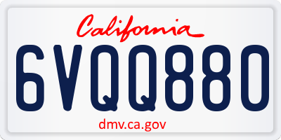 CA license plate 6VQQ880