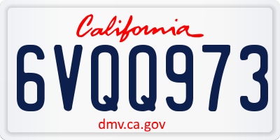CA license plate 6VQQ973