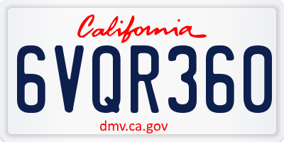 CA license plate 6VQR360