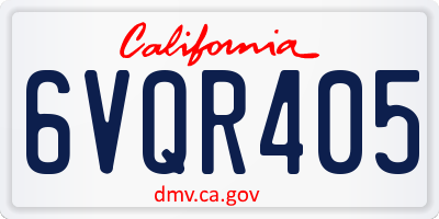 CA license plate 6VQR405