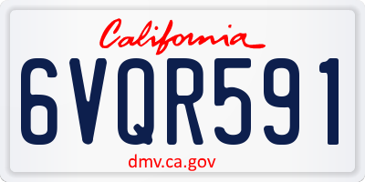 CA license plate 6VQR591