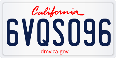 CA license plate 6VQS096